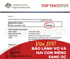 Hai con riêng của vợ được chồng bảo lãnh đi cùng mẹ sang Úc
